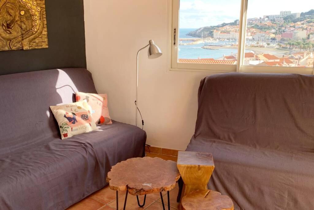 Attique à Banyuls - vue mer et montagne Exterior foto