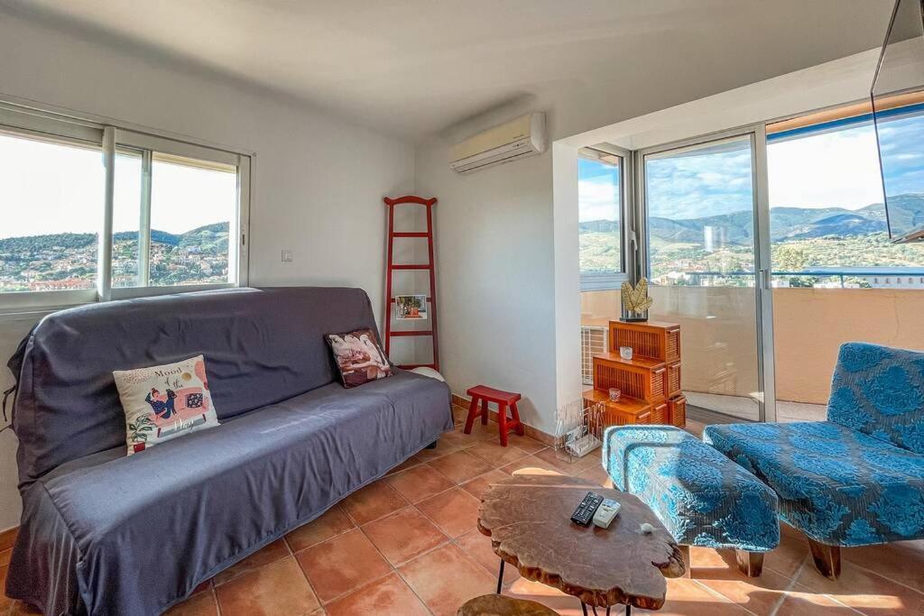 Attique à Banyuls - vue mer et montagne Exterior foto