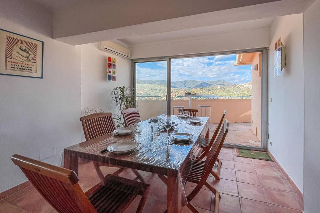 Attique à Banyuls - vue mer et montagne Exterior foto