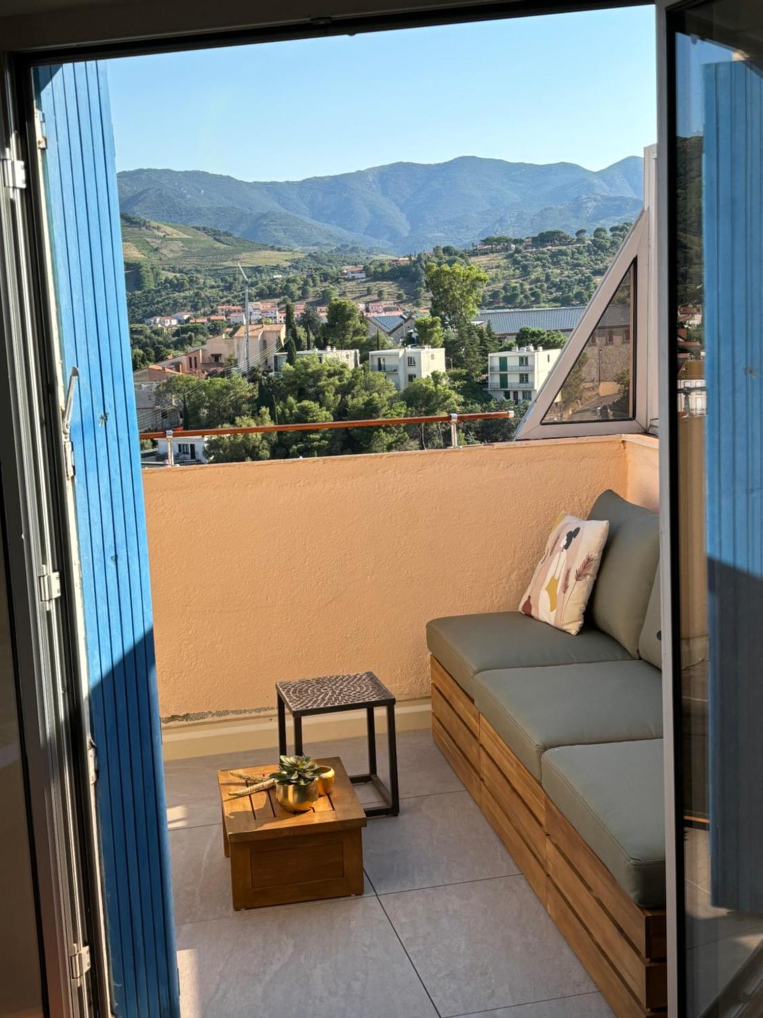 Attique à Banyuls - vue mer et montagne Exterior foto